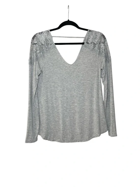 American Eagle Women's Gray Soft & Sexy V-Neck Long Sleeve Top Size Medium - Picture 1 of 12